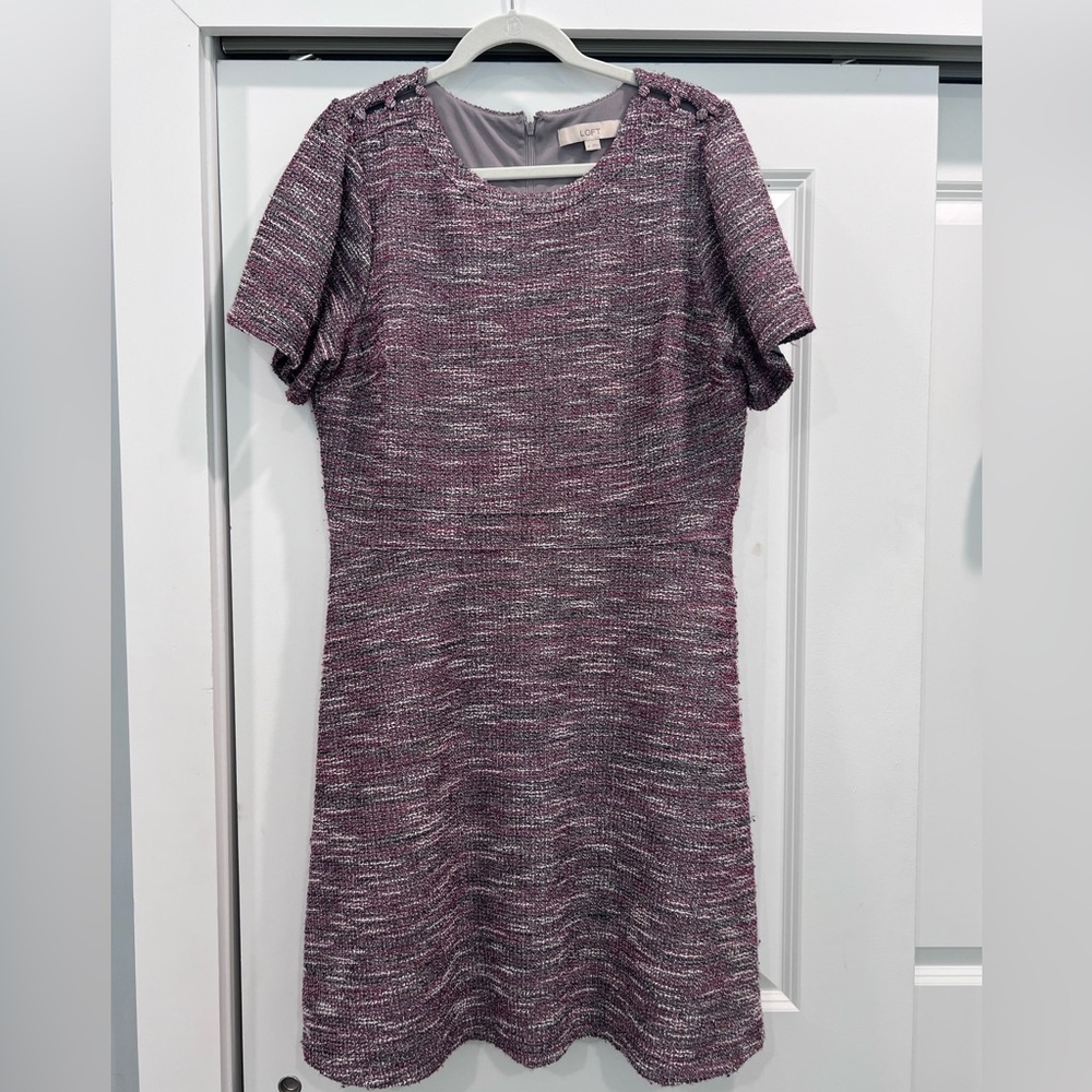 LOFT Multicolored A-Line Dress Size 14